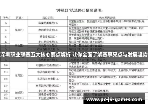 深圳职业联赛五大核心要点解析 让你全面了解赛事亮点与发展趋势